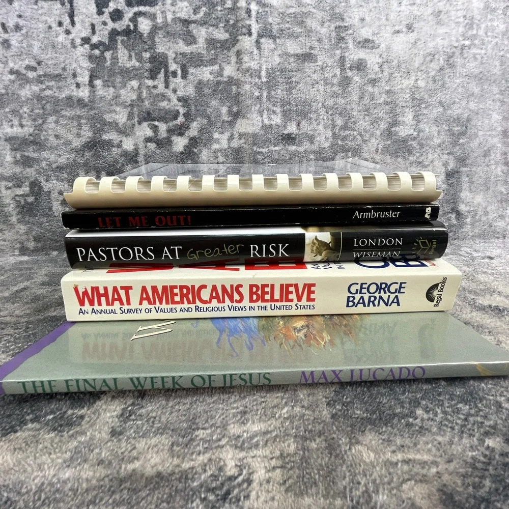 Christian Book Lot Max Lucado Barna Pastors at Risk Stained Glass Jail 5pk